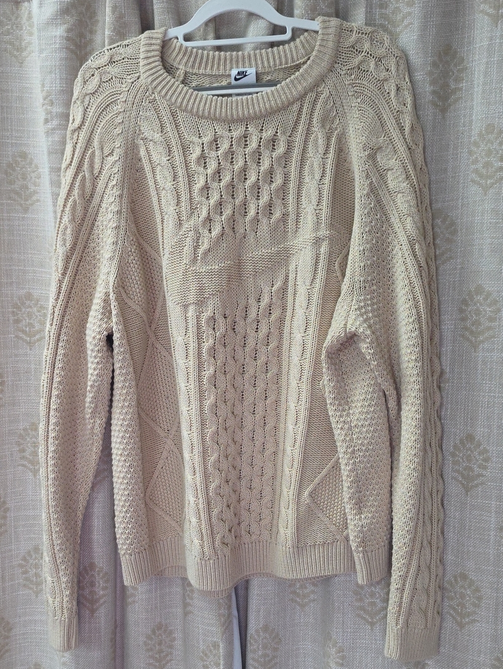 Nike Swoosh Cable Knit Crewneck Sweater